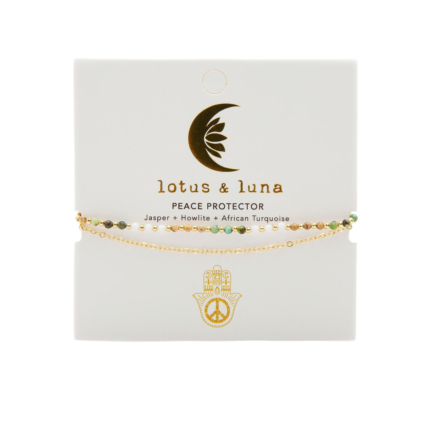 Peace Protector 2mm Layered Healing Bracelet, view 3 — Soul Flow Apparel