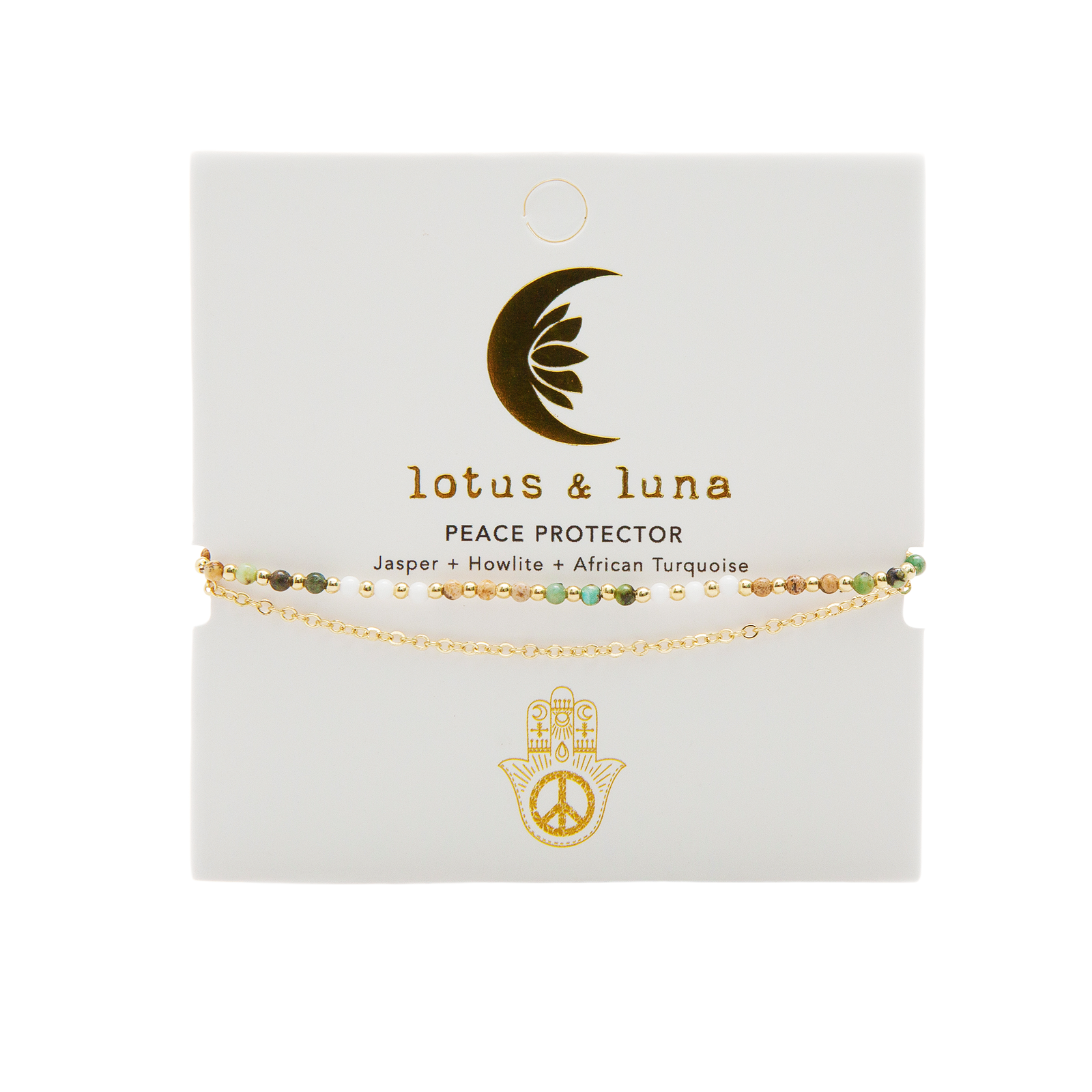 Peace Protector 2mm Layered Healing Bracelet, view 3 — Soul Flow Apparel