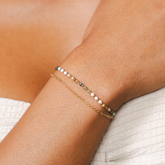 Peace Protector 2mm Layered Healing Bracelet, view 4 — Soul Flow Apparel