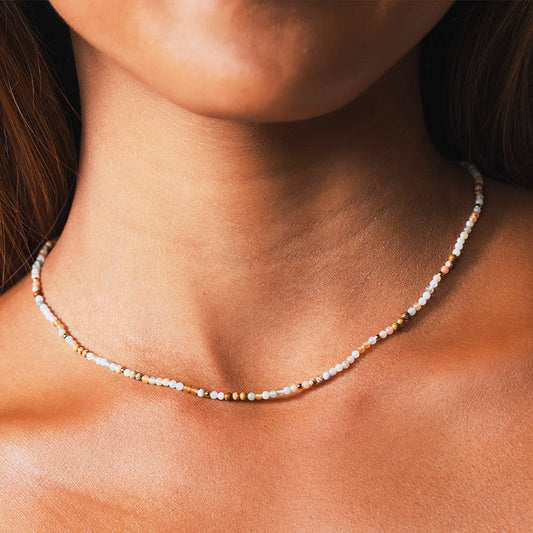 Peacemaker 2mm Metal Accent Healing Necklace, view 7 — Soul Flow Apparel