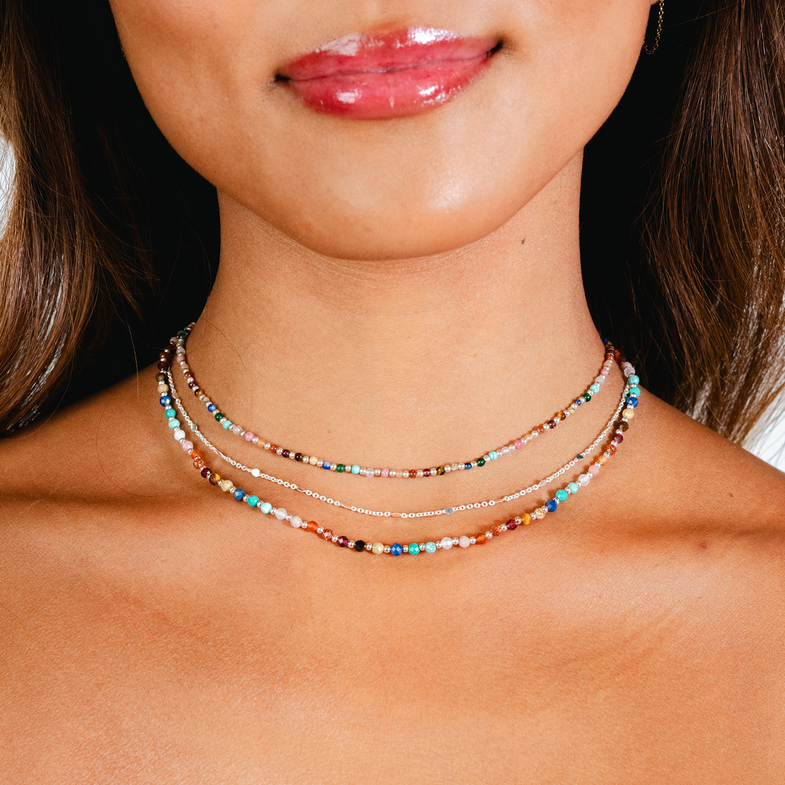 Master Healer 3mm + 2mm Necklace Stack in 3mmmasterhealer circlesnecklacestack silver studio — Soul Flow Apparel