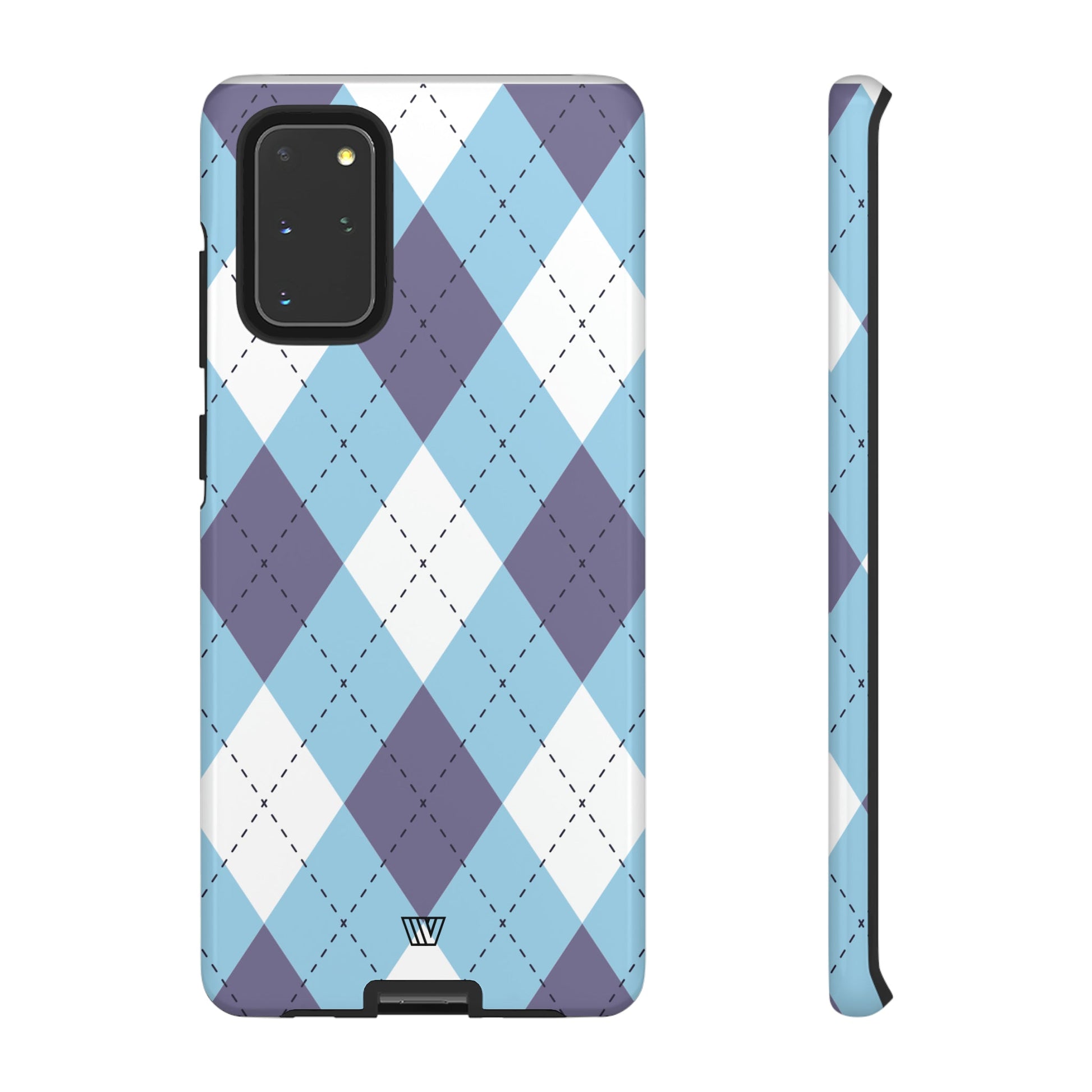 Blue White Purple Argyle | Tough Phone Case, view 2048 — Soul Flow Apparel