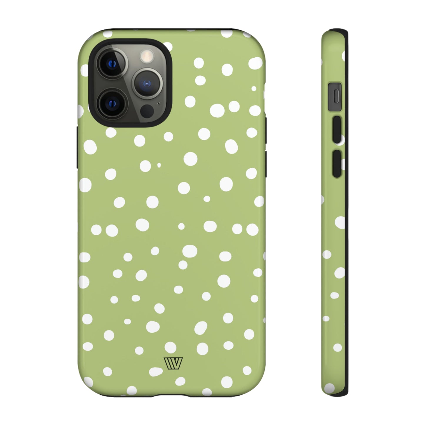 Pale Olive Dots | Tough Phone Case, view 2048 — Soul Flow Apparel
