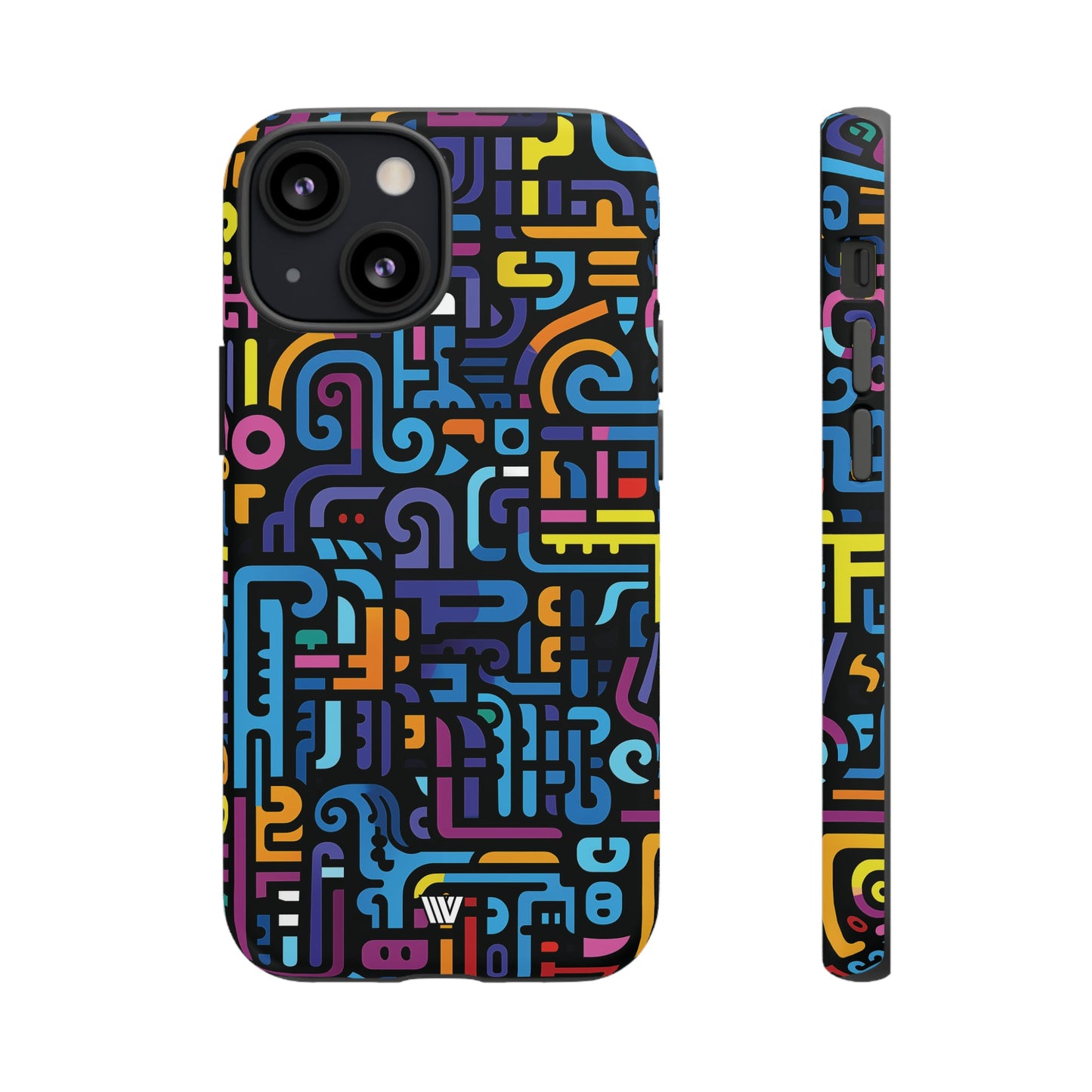 Neon Glyphs | Tough Phone Case, view 2048 — Soul Flow Apparel
