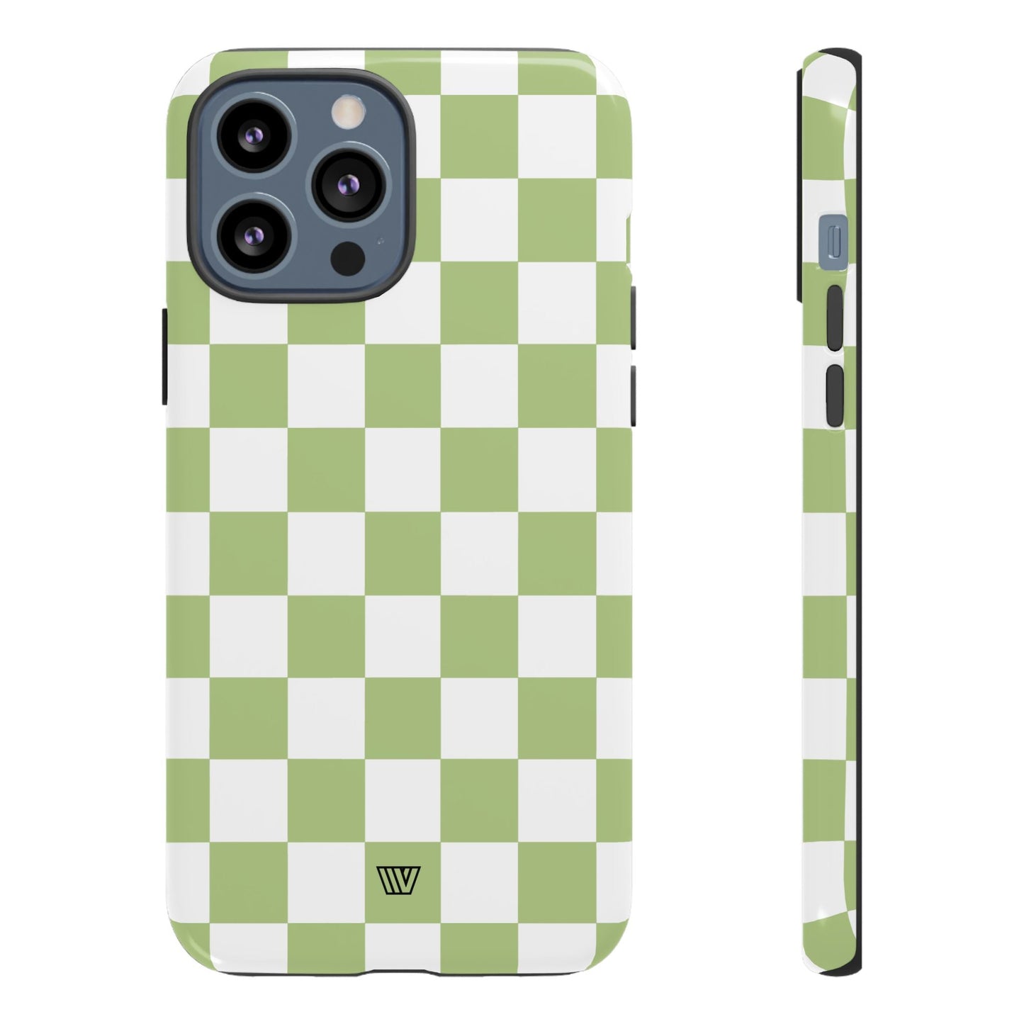 Pale Olive White Checkerboard | Tough Phone Case, view 2048 — Soul Flow Apparel