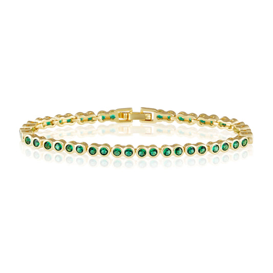 Bezel Tennis Bracelet- Emerald — Soul Flow Apparel