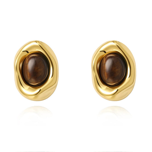 Saylor Tiger Eye Studs — Soul Flow Apparel