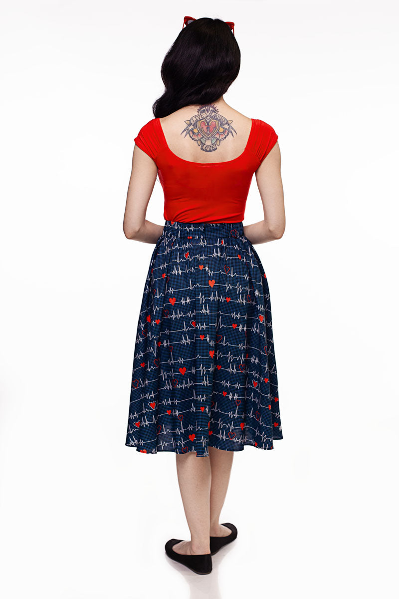 Doris Skirt in Heartbreaker - Small Only, view 2 — Soul Flow Apparel