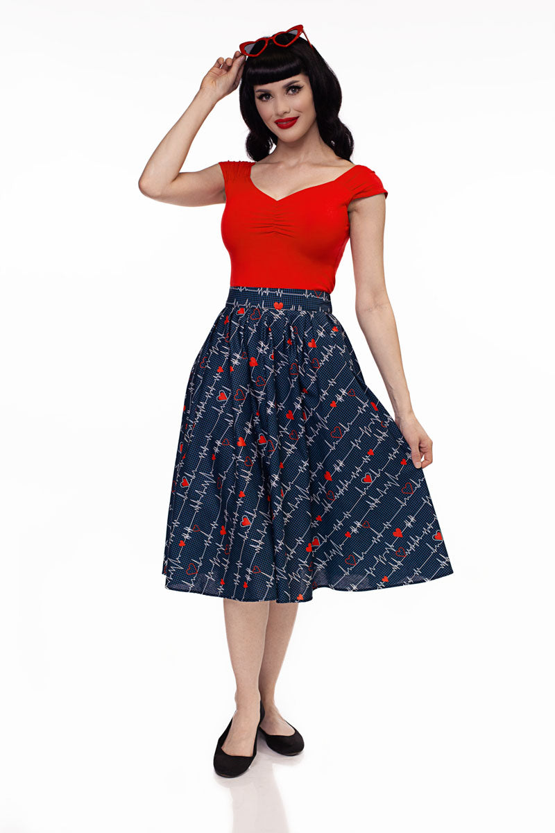 Doris Skirt in Heartbreaker - Small Only, view 3968 — Soul Flow Apparel