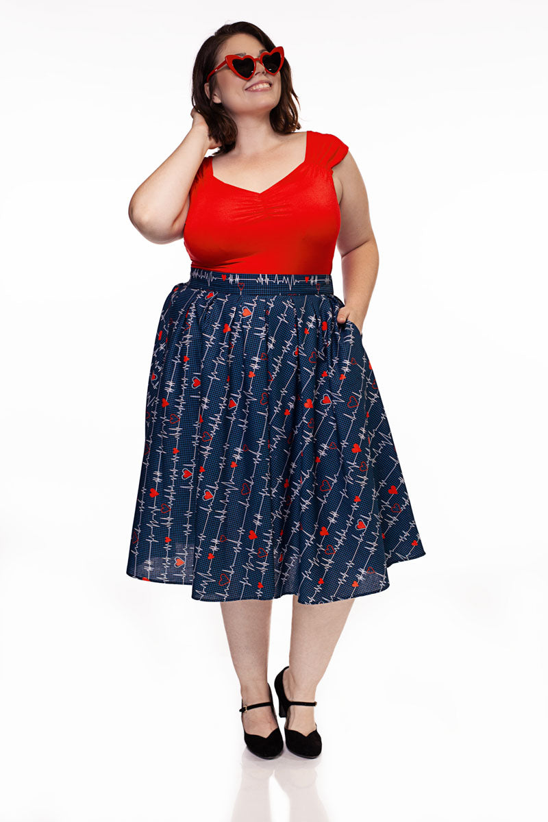 Doris Skirt in Heartbreaker - Small Only in p, view 3968 — Soul Flow Apparel