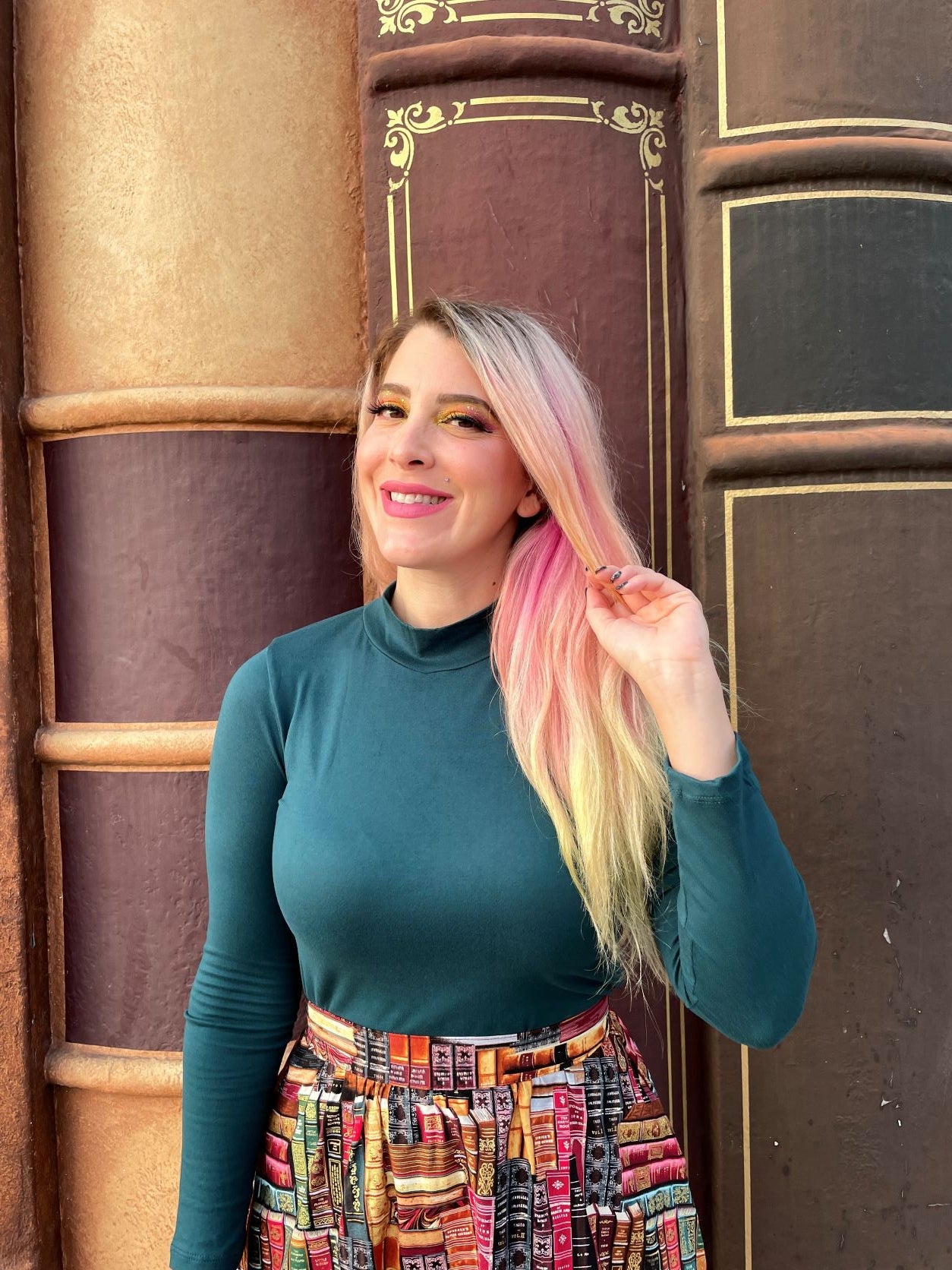 Green Mock Neck Top, view 5 — Soul Flow Apparel