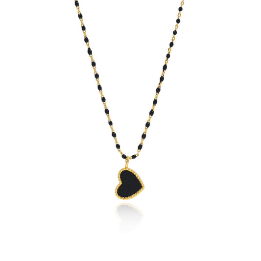 Paisley Heart Necklace Black — Soul Flow Apparel