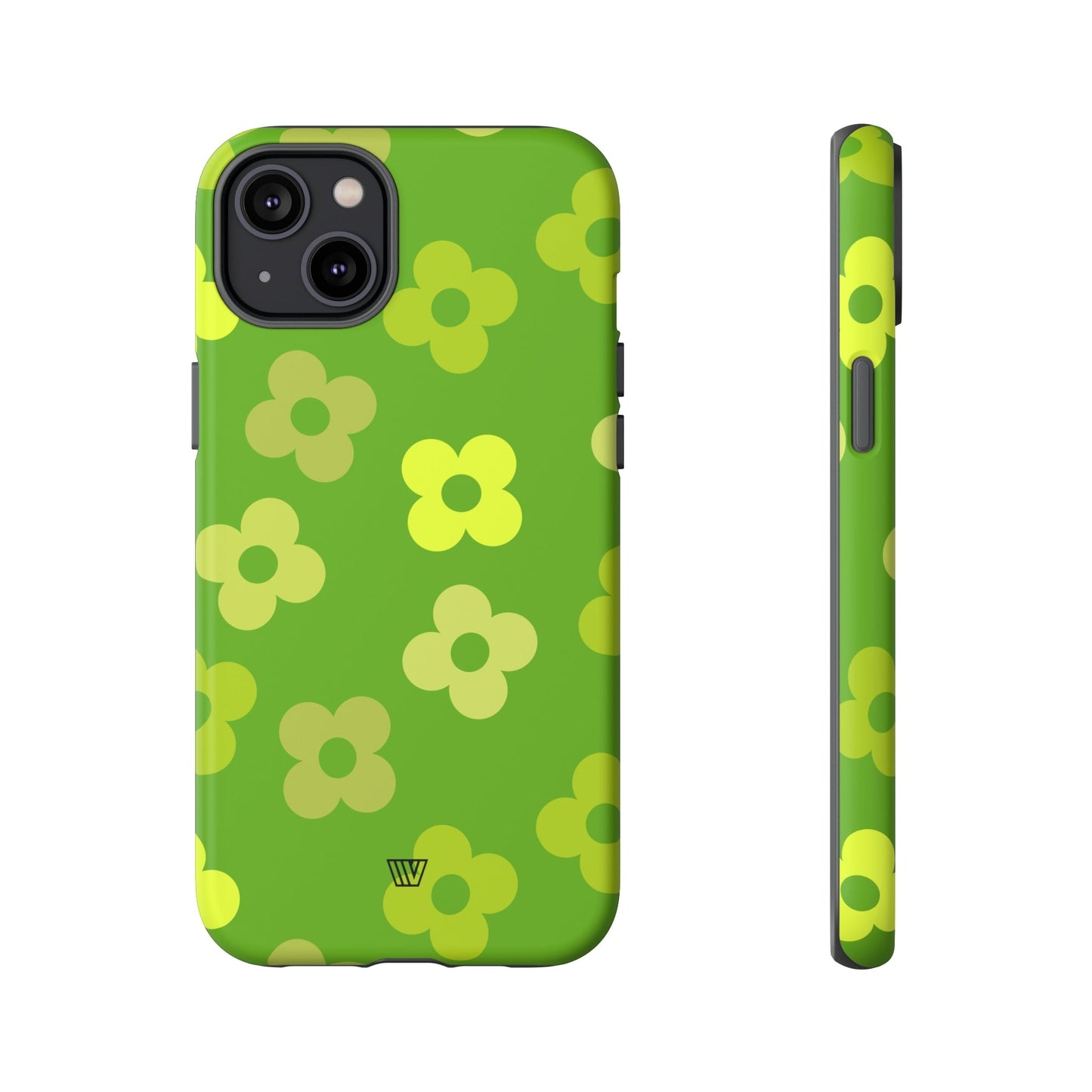 Green Retro Flowers | Tough Phone Case, view 2048 — Soul Flow Apparel