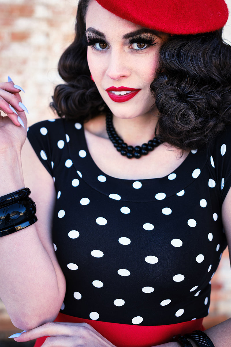 Boat Neck Top in Polka Dots — Soul Flow Apparel