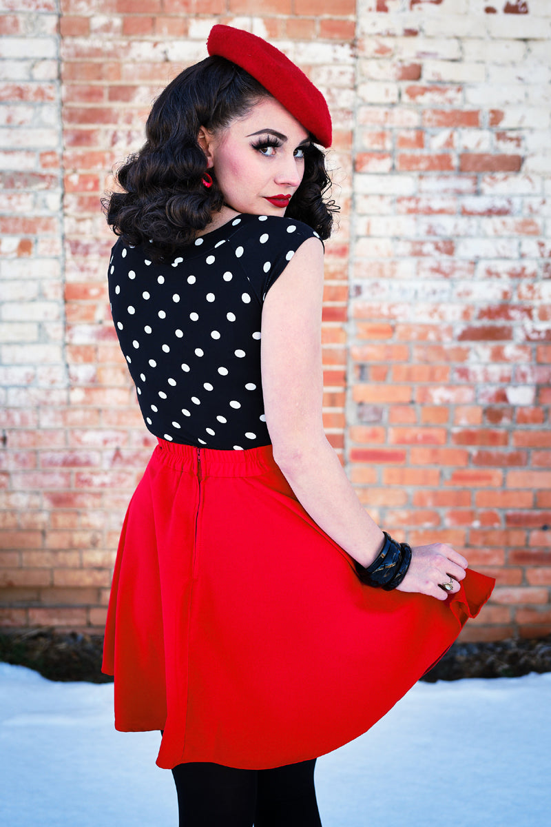 Boat Neck Top in Polka Dots, view 4388 — Soul Flow Apparel