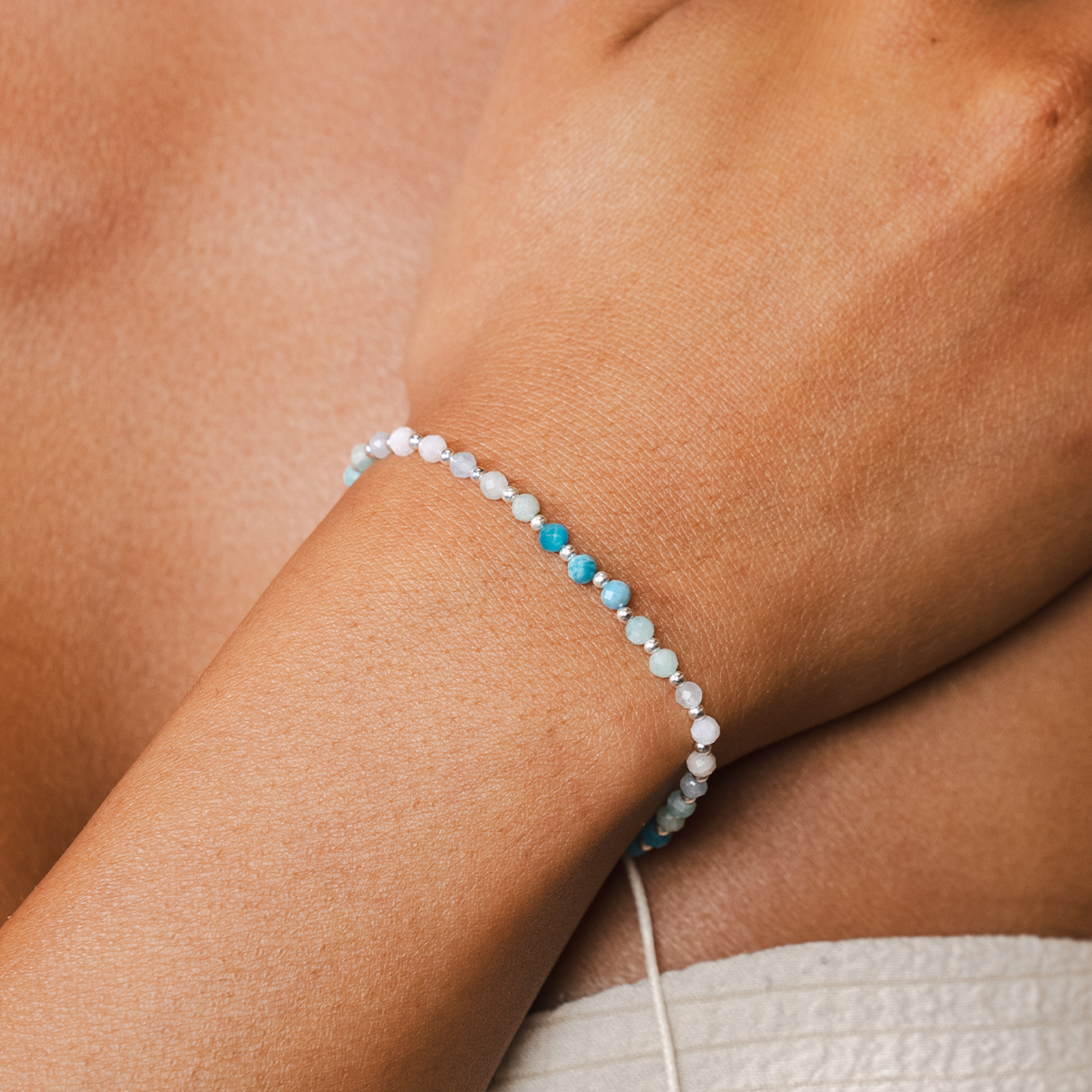 Moon & Sea 3mm Metal Accent Bracelet, view 5 — Soul Flow Apparel