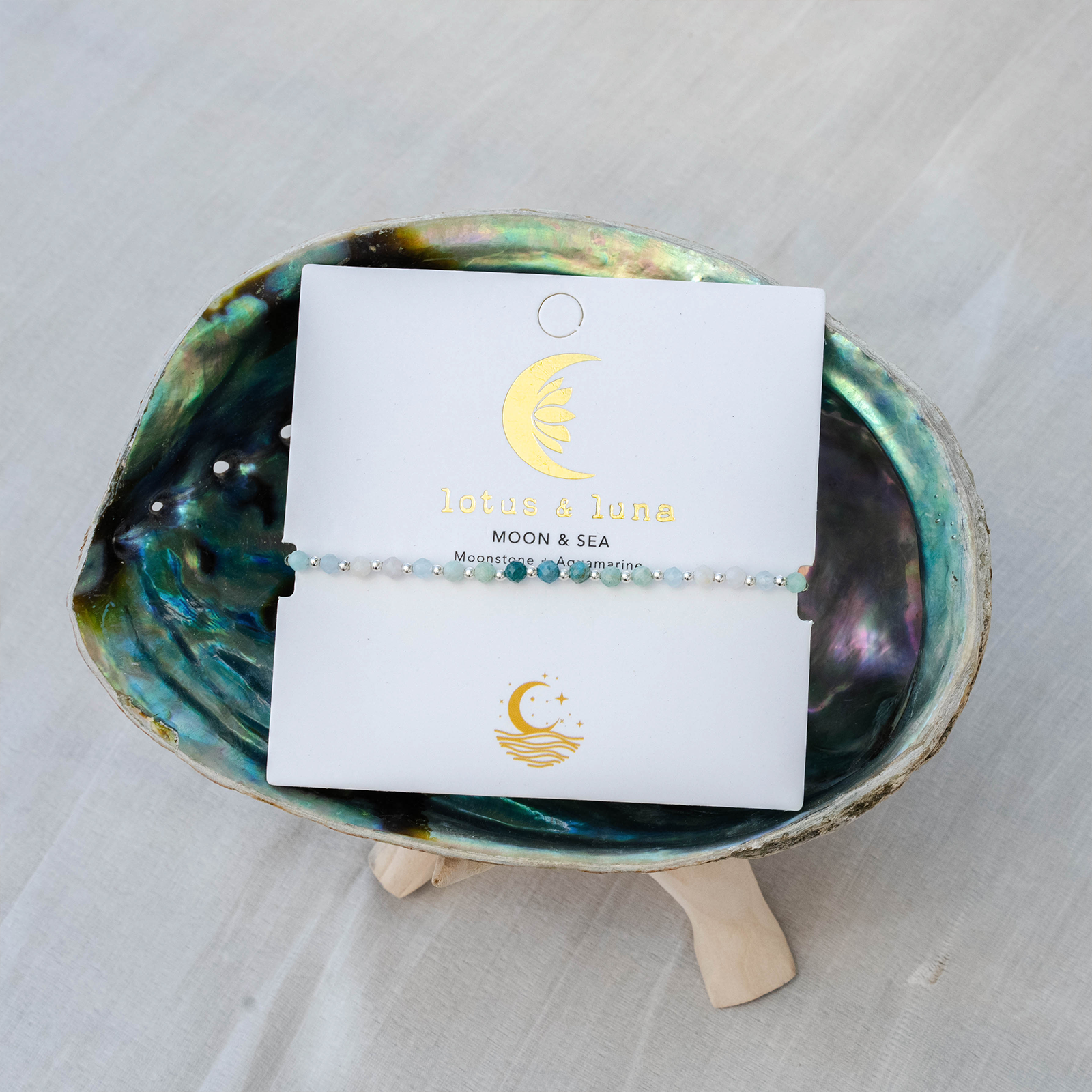 Moon & Sea 3mm Metal Accent Bracelet, view 5 — Soul Flow Apparel