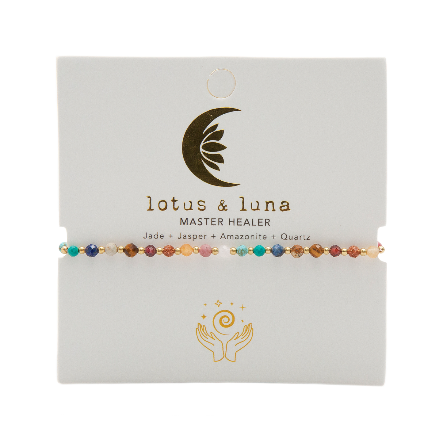 Master Healer 3mm Metal Accent Bracelet, view 4 — Soul Flow Apparel