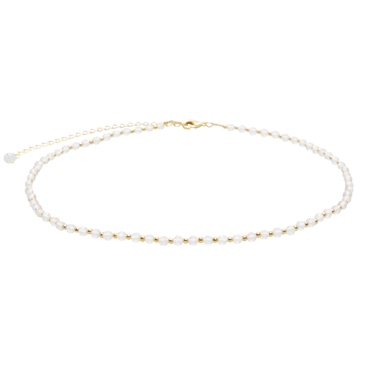 Moon Dancer 3mm Healing + Moonstone Necklace Stack, view 1 — Soul Flow Apparel