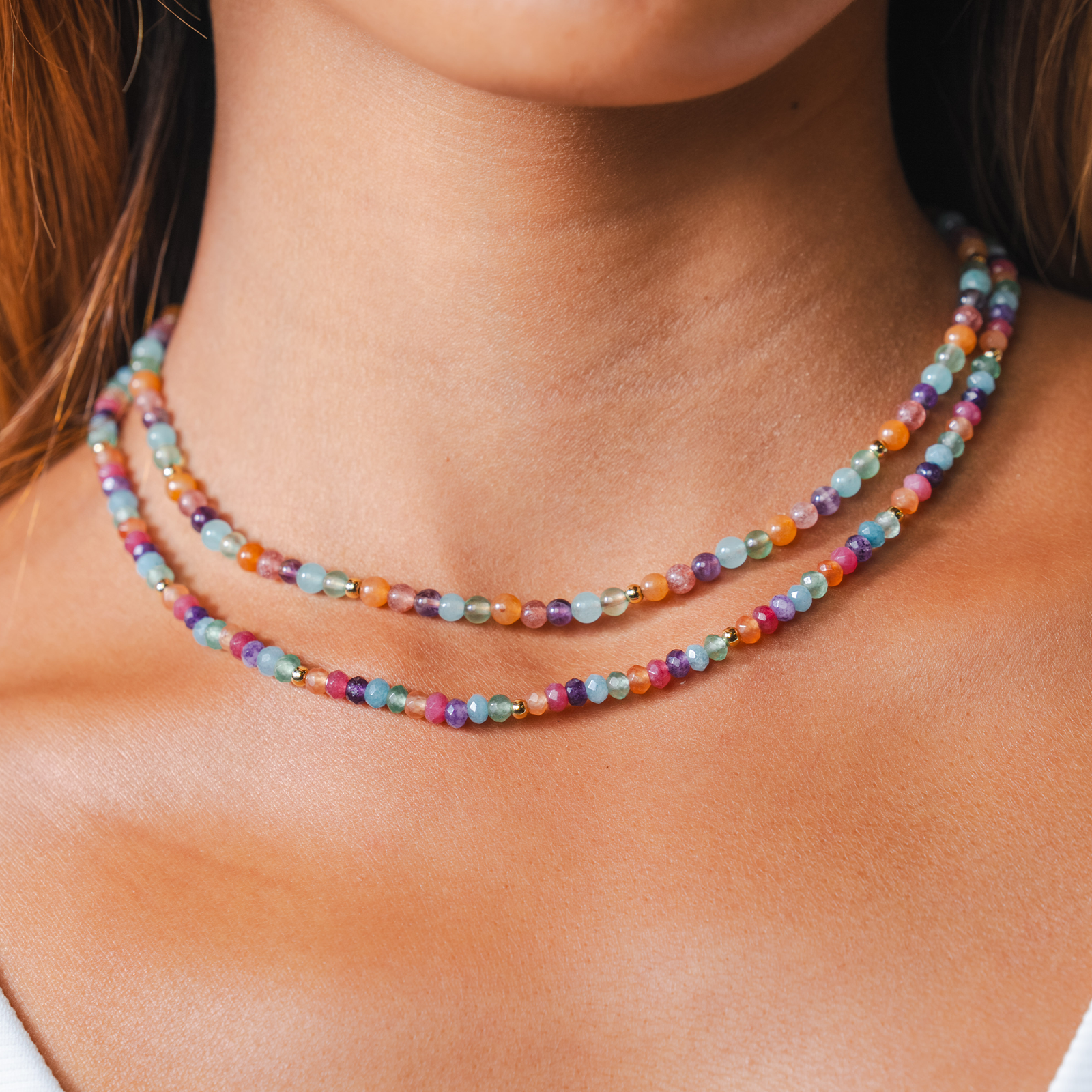Lucky Charm 3mm Healing Necklace, view 4 — Soul Flow Apparel