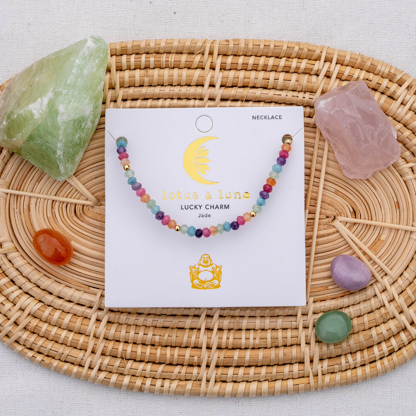 Lucky Charm 3mm Healing Necklace, view 1 — Soul Flow Apparel