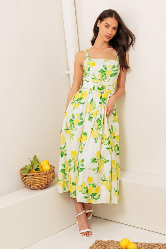 Beaming Perfection Ivory Woven Midi Dress — Soul Flow Apparel