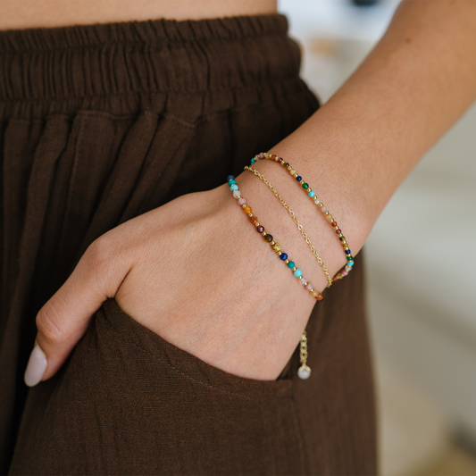 Master Healer 3mm + 2mm Layered Bracelet Stack in 2mmlayeredmasterhealerbraceletstack gold — Soul Flow Apparel