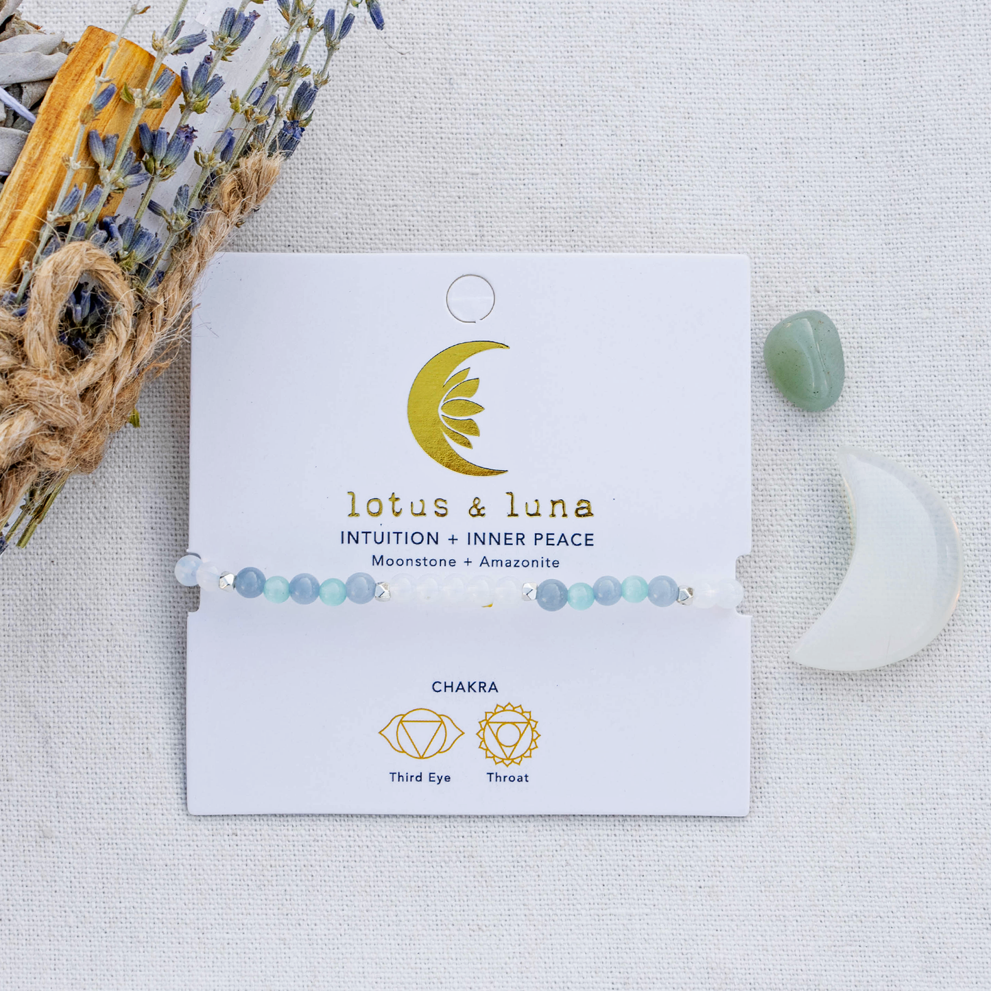 Intuition + Inner Peace 4mm Healing Bracelet, view 6 — Soul Flow Apparel
