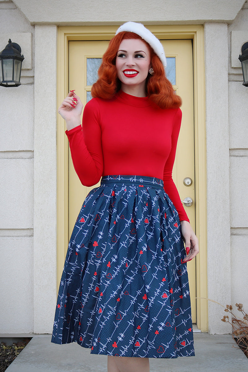 Doris Skirt in Heartbreaker - Small Only, view 3986 — Soul Flow Apparel