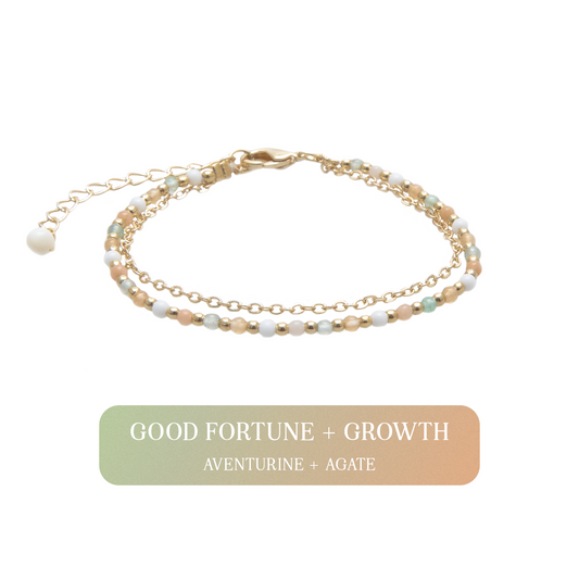 Good Fortune + Growth 2mm Layered Healing Bracelet in goodfortune — Soul Flow Apparel