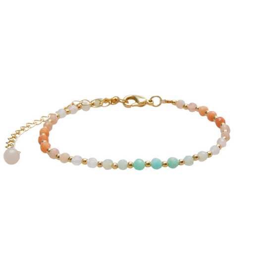 Positive Energy 3mm Metal Accent Healing Bracelet, view 1 — Soul Flow Apparel