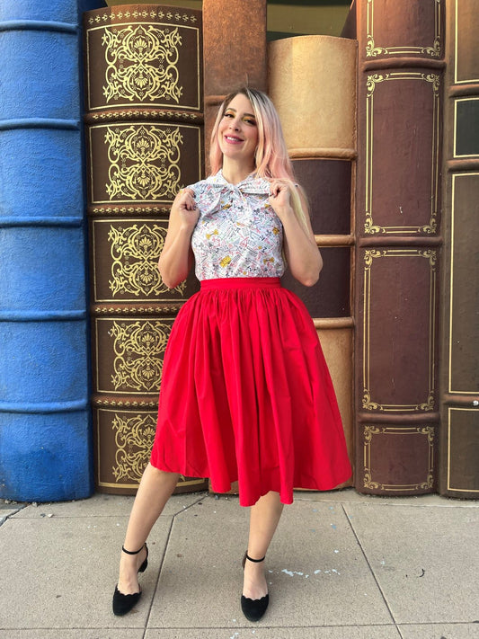 Peggy Swing Skirt in Red, view 4998 — Soul Flow Apparel