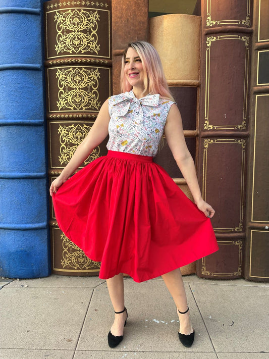 Peggy Swing Skirt in Red, view 3 — Soul Flow Apparel