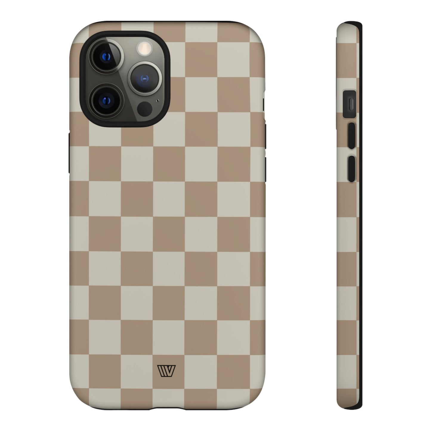 Neutral Checkerboard | Tough Phone Case, view 2048 — Soul Flow Apparel