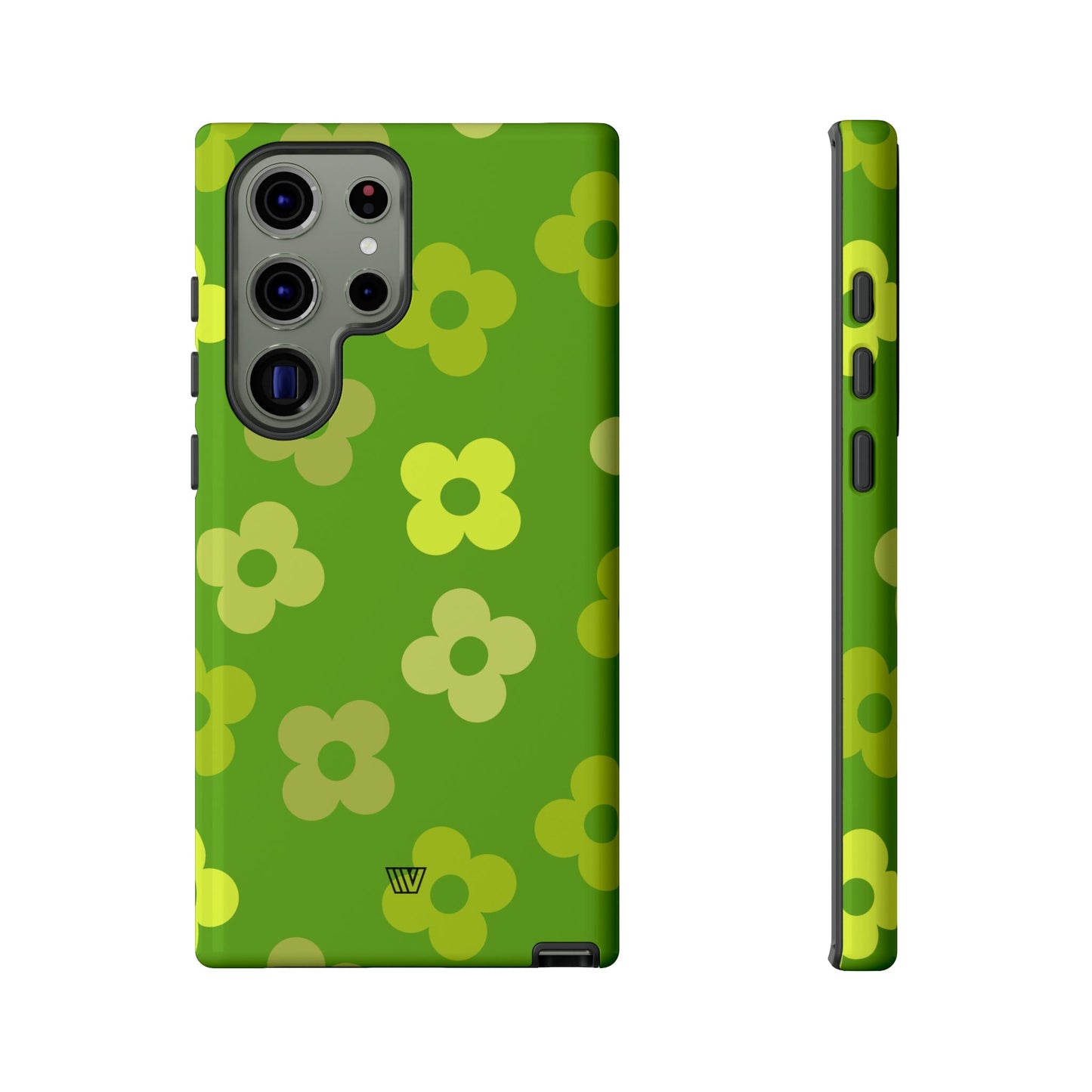 Green Retro Flowers | Tough Phone Case, view 2048 — Soul Flow Apparel