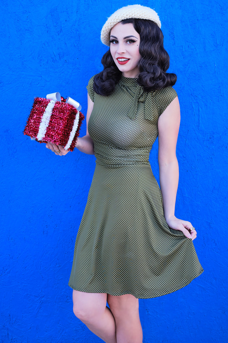 Olive Dot Bombshell Dress - Plus Sizes Only — Soul Flow Apparel