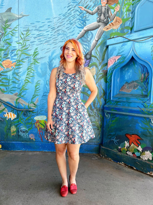 Coral Skater Dress, view 1 — Soul Flow Apparel