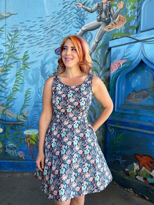 Coral Skater Dress, view 4 — Soul Flow Apparel