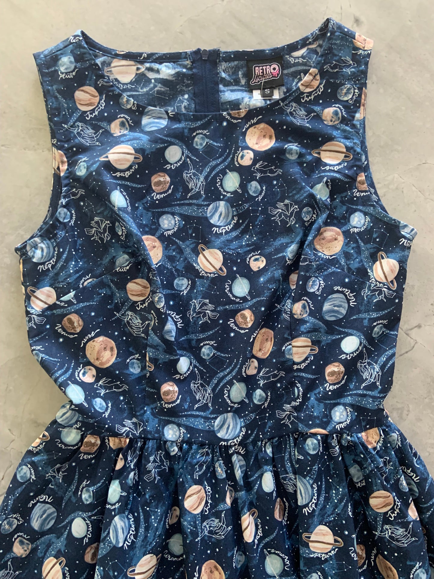 Planets Vintage Dress, view 2 — Soul Flow Apparel