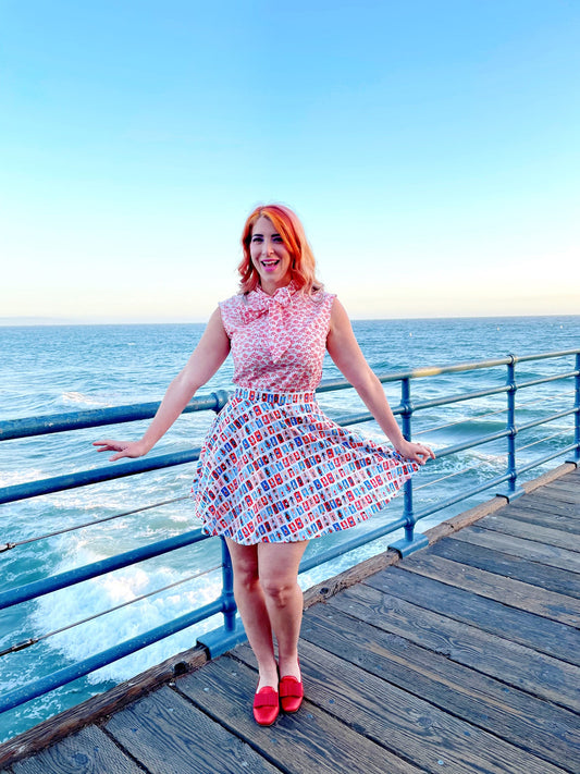 Sunny Days Skater Skirt, view 2 — Soul Flow Apparel
