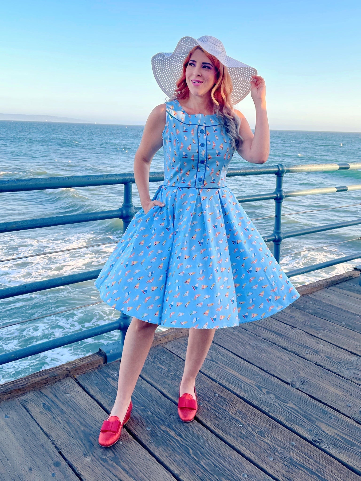 Elizabeth Dress in Windsurfer, view 1 — Soul Flow Apparel