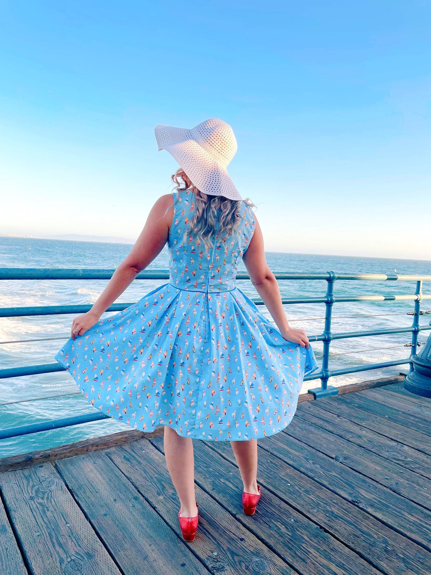 Elizabeth Dress in Windsurfer, view 2 — Soul Flow Apparel
