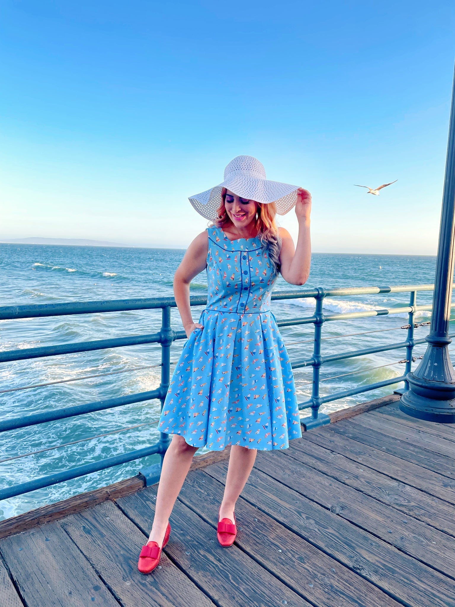 Elizabeth Dress in Windsurfer, view 3 — Soul Flow Apparel