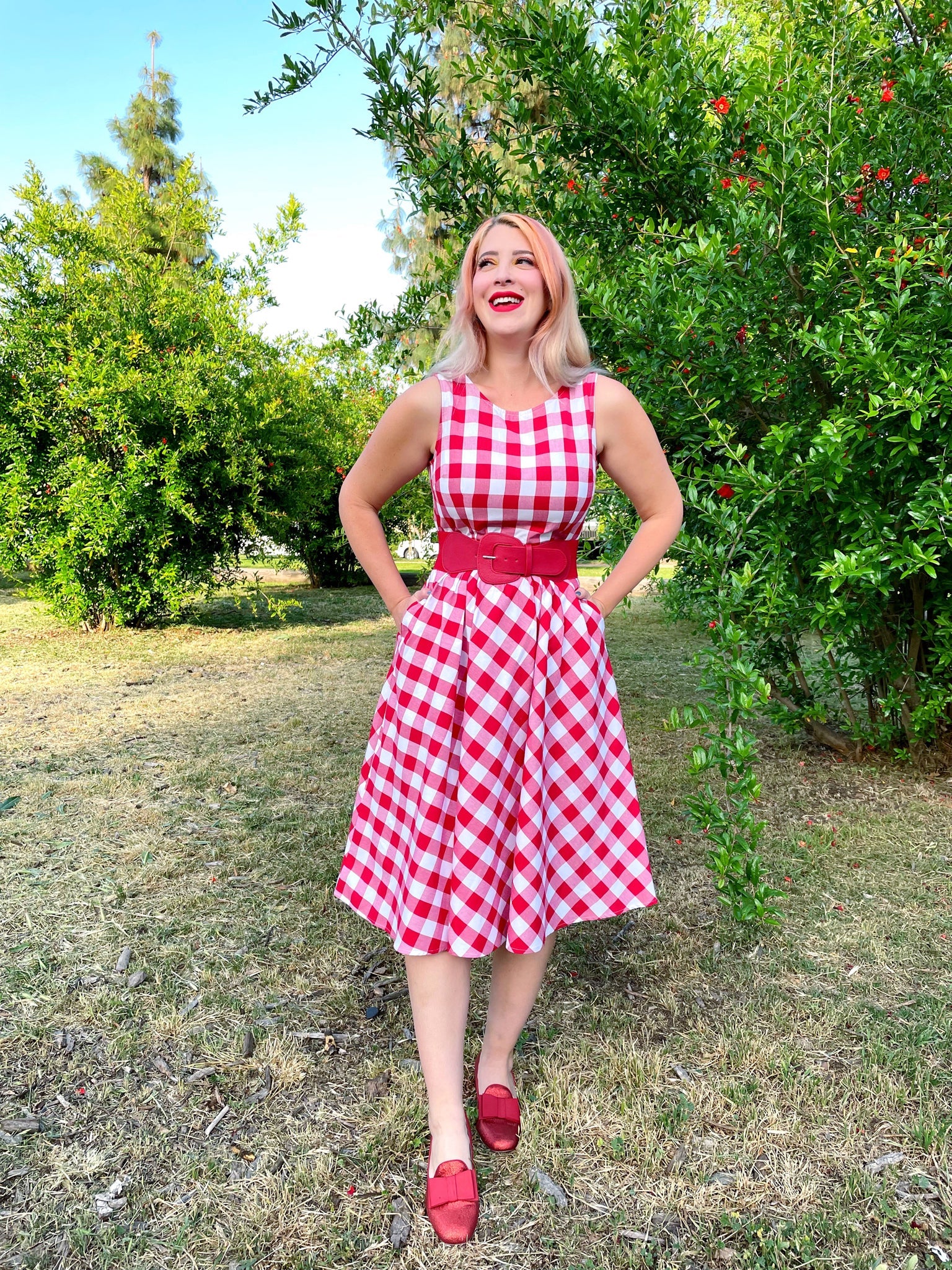 Gingham Midi Dress, view 1 — Soul Flow Apparel