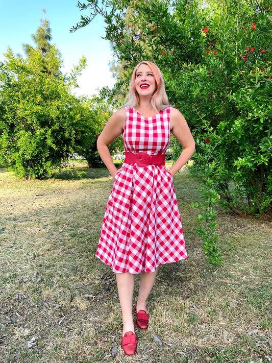 Gingham Midi Dress, view 1 — Soul Flow Apparel