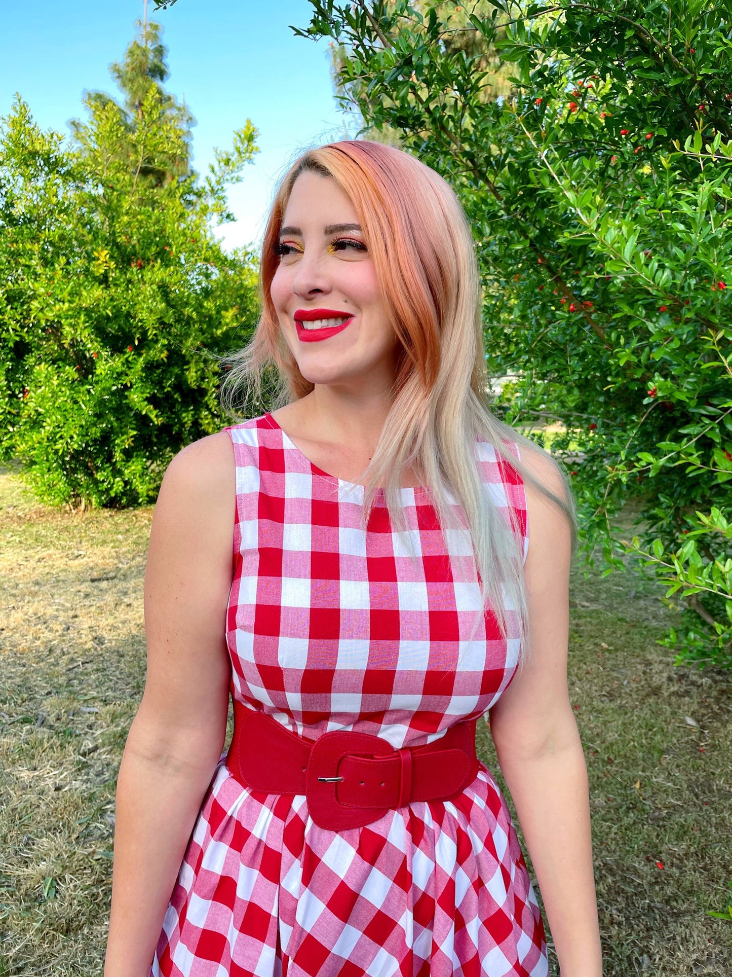 Gingham Midi Dress, view 4 — Soul Flow Apparel