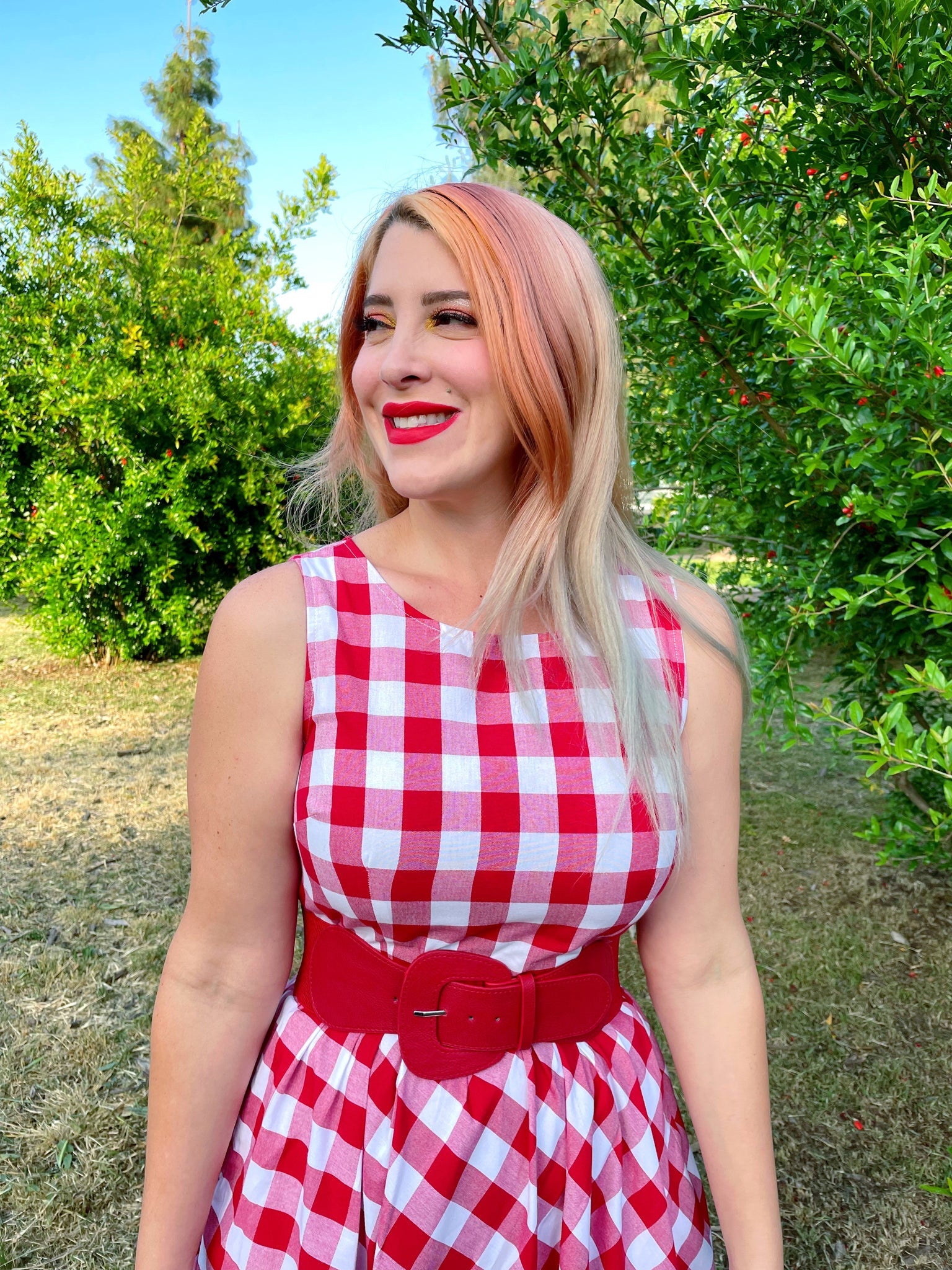 Gingham Midi Dress, view 4 — Soul Flow Apparel