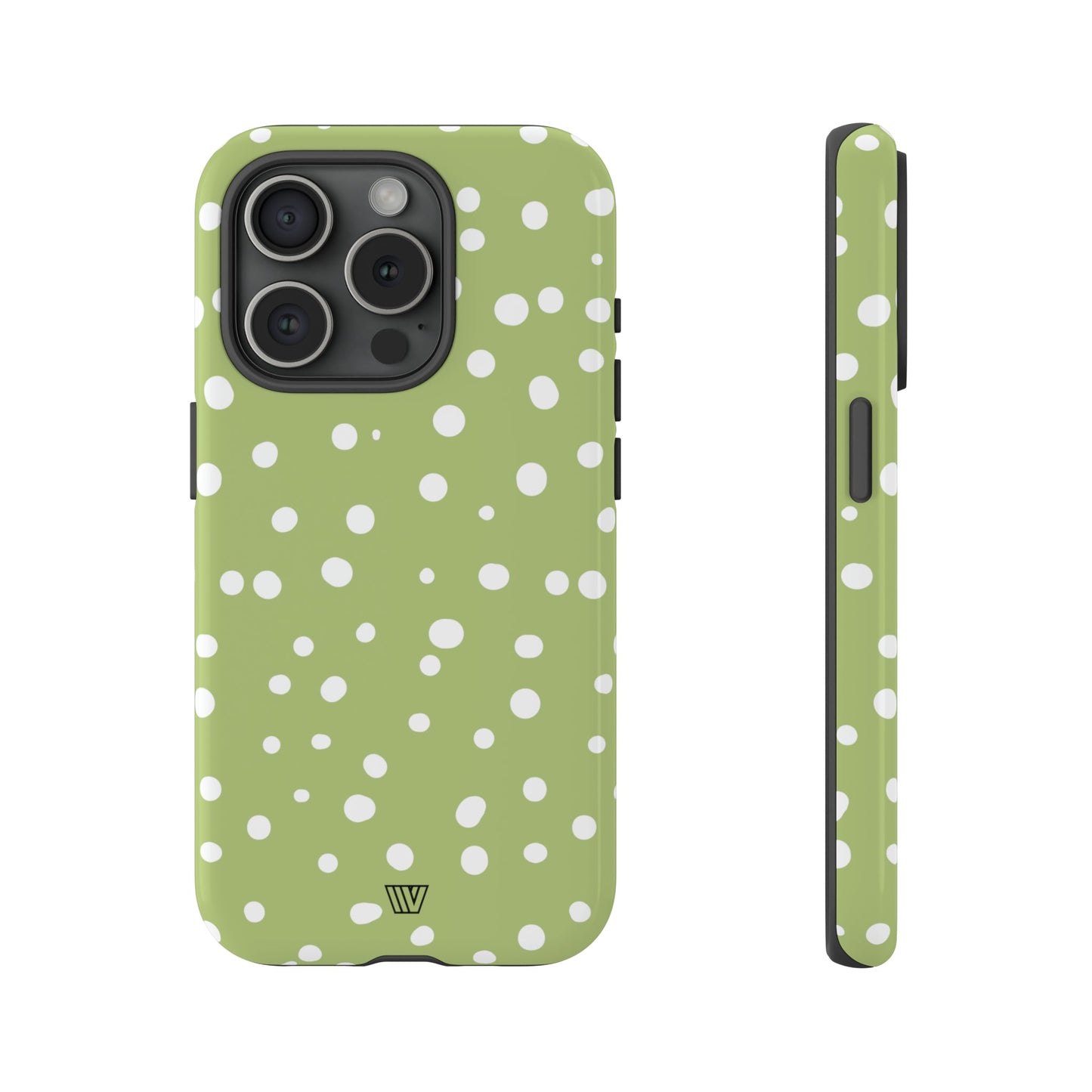 Pale Olive Dots | Tough Phone Case, view 2048 — Soul Flow Apparel