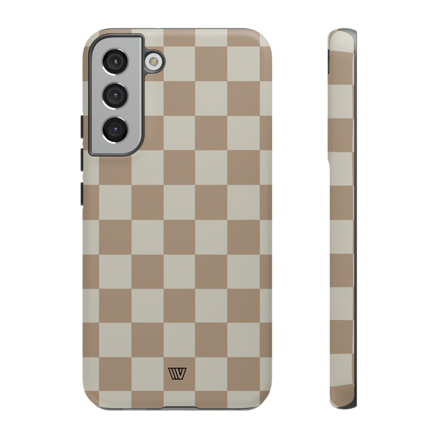 Neutral Checkerboard | Tough Phone Case, view 2048 — Soul Flow Apparel