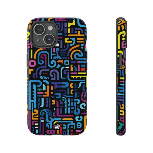 Neon Glyphs | Tough Phone Case, view 2048 — Soul Flow Apparel